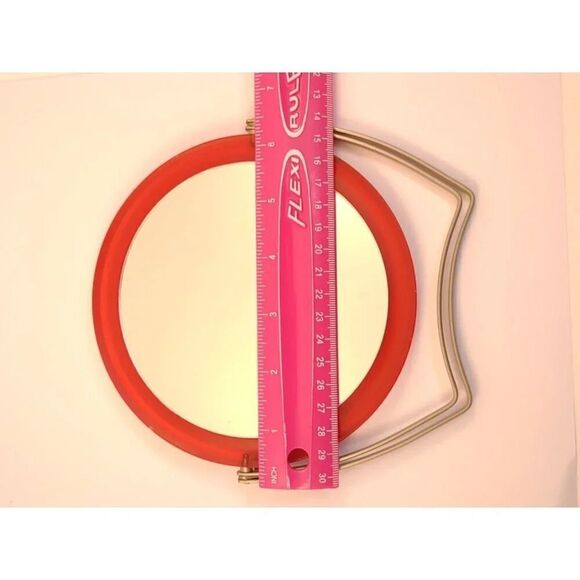 Travel vanity mirror swivel style Red Plastic Cover - Picture 12 of 16